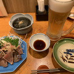 おぎ野 - 茄子ソーメンと鰹タタキ