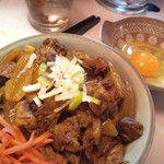 学大酒場エビス参 - もつ焼き屋のまかない豚丼(玉子付き)たまんね(*´Д`)ﾊｧﾊｧ