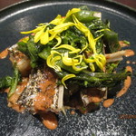 Lien - 魚料理（愛媛県産太刀魚の炙り焼き　プールブラン　赤シソ風味）