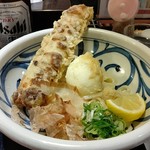 うどん うばら - ●ちく玉天ぶっかけ うどん (冷) 800＋追加トッピング 海老天一尾 250+中瓶ビール500=1,800円 2019年07月
