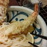 うどん うばら - ●ちく玉天ぶっかけ うどん (冷) 800＋追加トッピング 海老天一尾 250+中瓶ビール500=1,800円 2019年07月