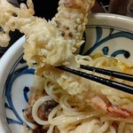 うどん うばら - ●ちく玉天ぶっかけ うどん (冷) 800＋追加トッピング 海老天一尾 250+中瓶ビール500=1,800円 2019年07月