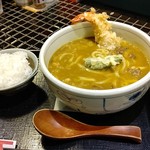 うどん うばら - ●ちく玉天ぶっかけ うどん (冷) 800＋追加トッピング 海老天一尾 250+中瓶ビール500=1,800円 2019年07月