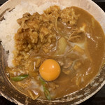 おぎ野 - カレーうどんのうどんをご飯に変更。卵トッピング。美味し