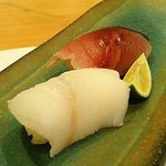 本等鮨 海馬 - 鮨 海馬　 平目昆布〆、〆サバ（150円）