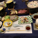 Yamanokami Onsen Yuukaen - 先にセットされてた夜のコース料理です。