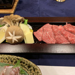 Yamanokami Onsen Yuukaen - 前沢牛を陶板で焼きます♡