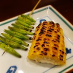 鳥田中 - 金針菜ととうもろこし