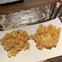 蕎麦懐石 無庵 - トウモロコシのかき揚げ