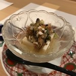 和海味処いっぷく盛岡菜園店 - 帆立豆腐 夏野菜の薬味のせ