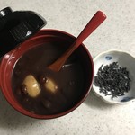 温泉ショップ - ぜんざいに添えました