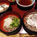 和ダイニング四六時中 - 「彩りわんこそば」そば3種