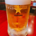 くいものやBAR - 生ビール サッポロ黒ラベル 中ジョッキ 490円
