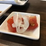 磯っぺ里 - サービスのトマトのオリーブオイル掛け（２０１９．８．１）
