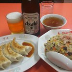 手打ちラーメン珍来 北千住店 - ①五目チャーハンとビールセット