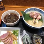 寿製麺 よしかわ - 昆布水鴨つけそば 極 ¥1400 だったかな？
      
