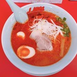 山岡家山形西田店 - 地獄の激辛ラーメン JAF味玉 870円