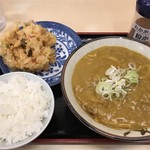 そばよし - カレーそば＋トッピング かきあげ、半ライス