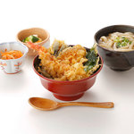 Natural shrimp and vegetable Ten-don (tempura rice bowl)