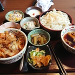 海山亭いっちょう - かき揚げ丼うどんセット