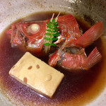 すざき町 食･心 旬ぎく - 金目鯛(銚子)の煮付け   敢えて九州の甘い醤油は使わずに  味付けするのだそうです。
