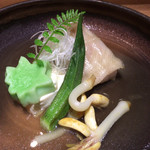 すざき町 食･心 旬ぎく - クエの煮付けとピーナッツもやし