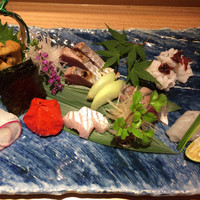 すざき町食・心旬ぎく - 刺身盛り合わせ
                    (甘口でない醤油とポン酢が付きます)