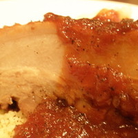 GARB Tokyo - 豚バラ肉のトマト煮込みエビス風味；アップ；半分以上が脂身・・・。
