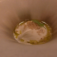 il tram - 軽めの前菜（プッラータチーズのとうもろこしソースがけ)