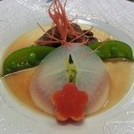 和菜割烹　いしだ - 豆乳から作った自家製豆腐と信州プレミアム牛八丁味噌仕立て（お肉とお野菜の下はお豆腐になっています。）