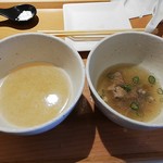 Sagamihara 欅 - 残った昆布水は言えば温めてくれます。残ったつけ汁に入れれば、最後まで美味しい。