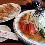 大黒PA ベイサイドレストラン - 冷やし中華950円+餃子500円