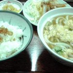 Toraya - 玉子とじうどんと豚生姜焼きセット７８０円也