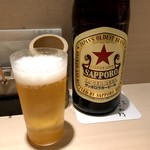 焼鳥 おみ乃 - サッポロラガービール中瓶