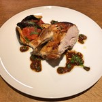 スガハラ - ホロホロ鳥の胸肉のグリル + 茄子 + トマト