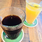 ラルコーン ルート63 - アイスコーヒー、オレンジジュース