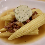 波へい - ヤングコーン 〜アンチョビにんにくバターソース〜