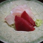 森本 - お造り、天然クエと和歌山の鰹