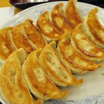 ぎょうざの満洲 - 「ダブル餃子定食 小ライス(¥593)」のアップ。