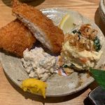 夜ノ焼魚 ちょーちょむすび - 【アジフライとポテトサラダ】◎2019/7