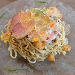 麺麓menroku - 期間限定「紀州鴨と桃の冷やし中華(特盛)」