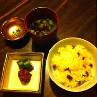 明日香 北千住店 - 豆ご飯と、お味噌汁、香の物