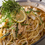 山菜ツナおろしのパスタ