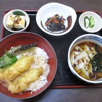 めん処 いせ徳 - 天丼定食 1,030円 （税込）。　　　　　　2019.08.03