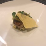 レストラン ラ・フロレゾン・ドゥ・タケウチ - スペイン産フォアグラのアラプランチャ とうもろこしのデクリネゾンスタイルで