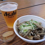 Tampoya Hayashi - きりたんぽ鍋(500円)生ビール(500円)いぶりがっこ(150円)