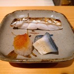鮨 尚充 - タチウオ 水ナス 大根おろし