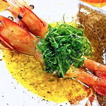 心粋厨房 獬 - ボタンえびガーリックオイル、新鮮な味！