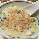 味ふく - 雑炊に薬味を追加しました　最高です