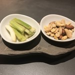 Beer pickled celery & smoked nuts